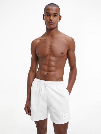 Calvin Klein Fürdőruha HU539979 | Calvin Klein Core Solids Medium Drawstring Férfi Úszónadrág Fehér